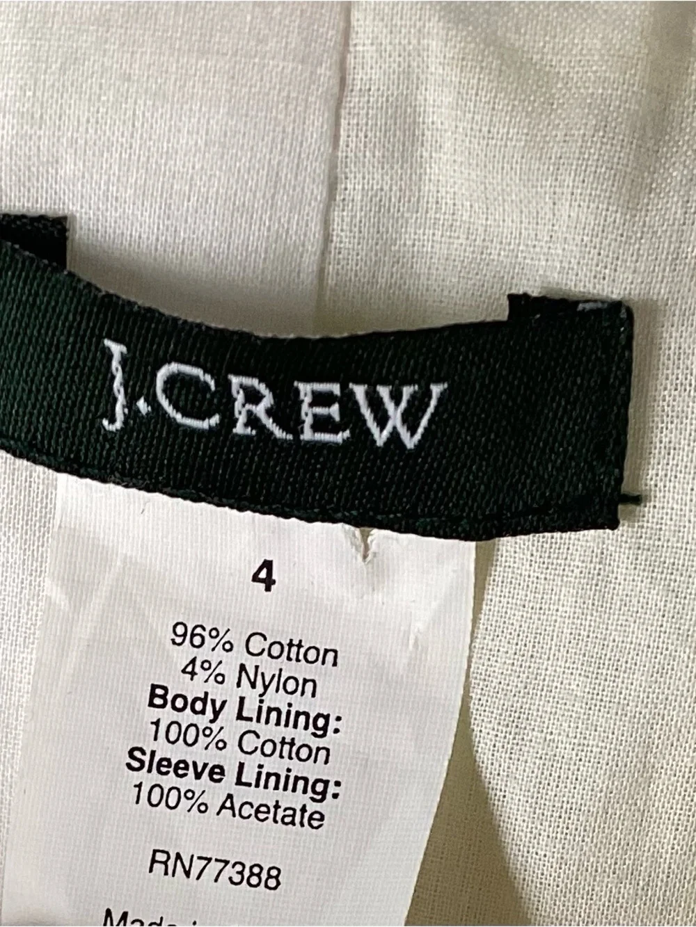 J. Crew Lime Paisley Jacquard Blazer linen blend